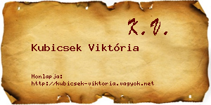 Kubicsek Viktória névjegykártya